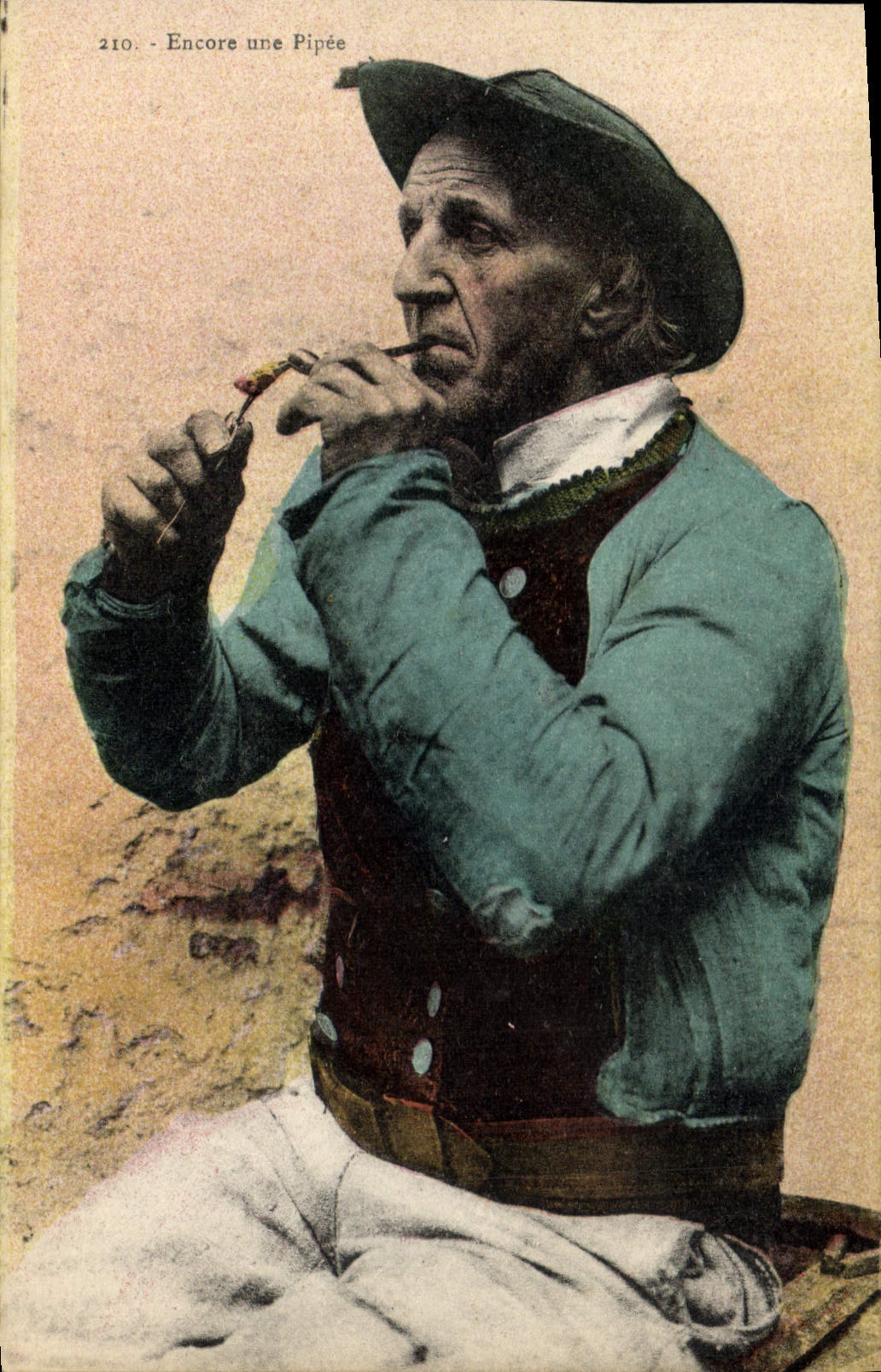 CPA Folklore  Encore une pipee 