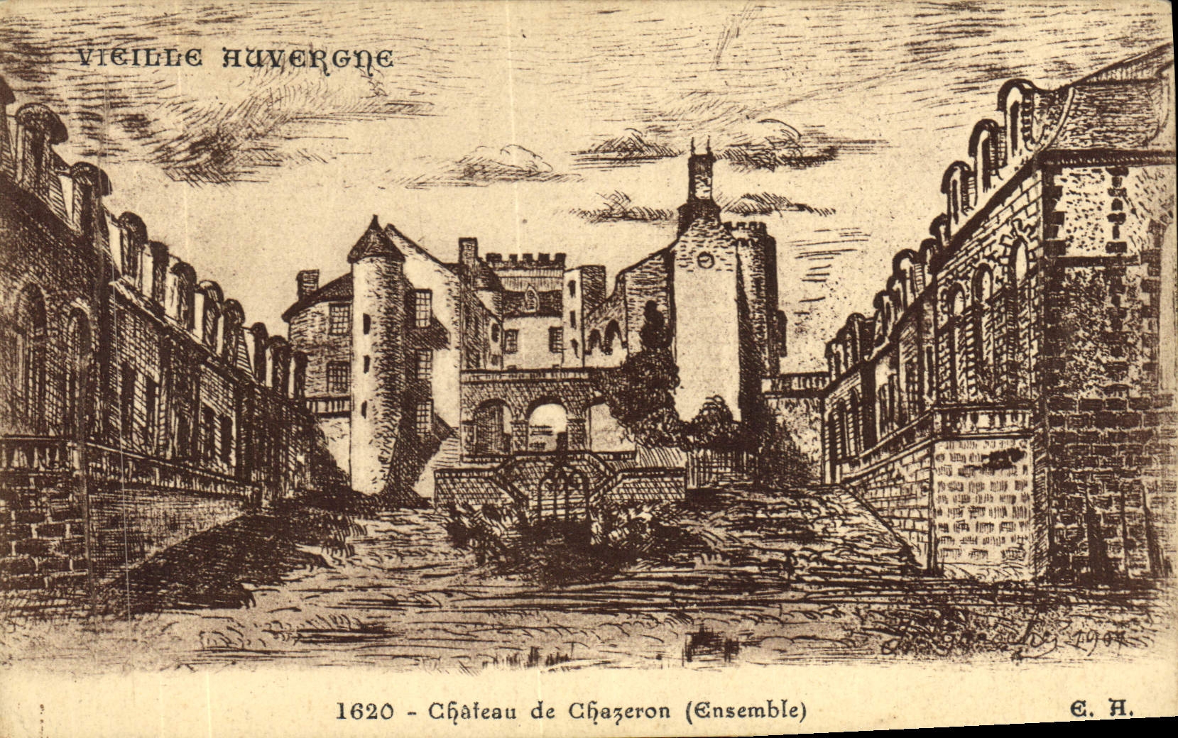 CPA Vieille Auvergne Chateau de Chazeron (Ensemble) 