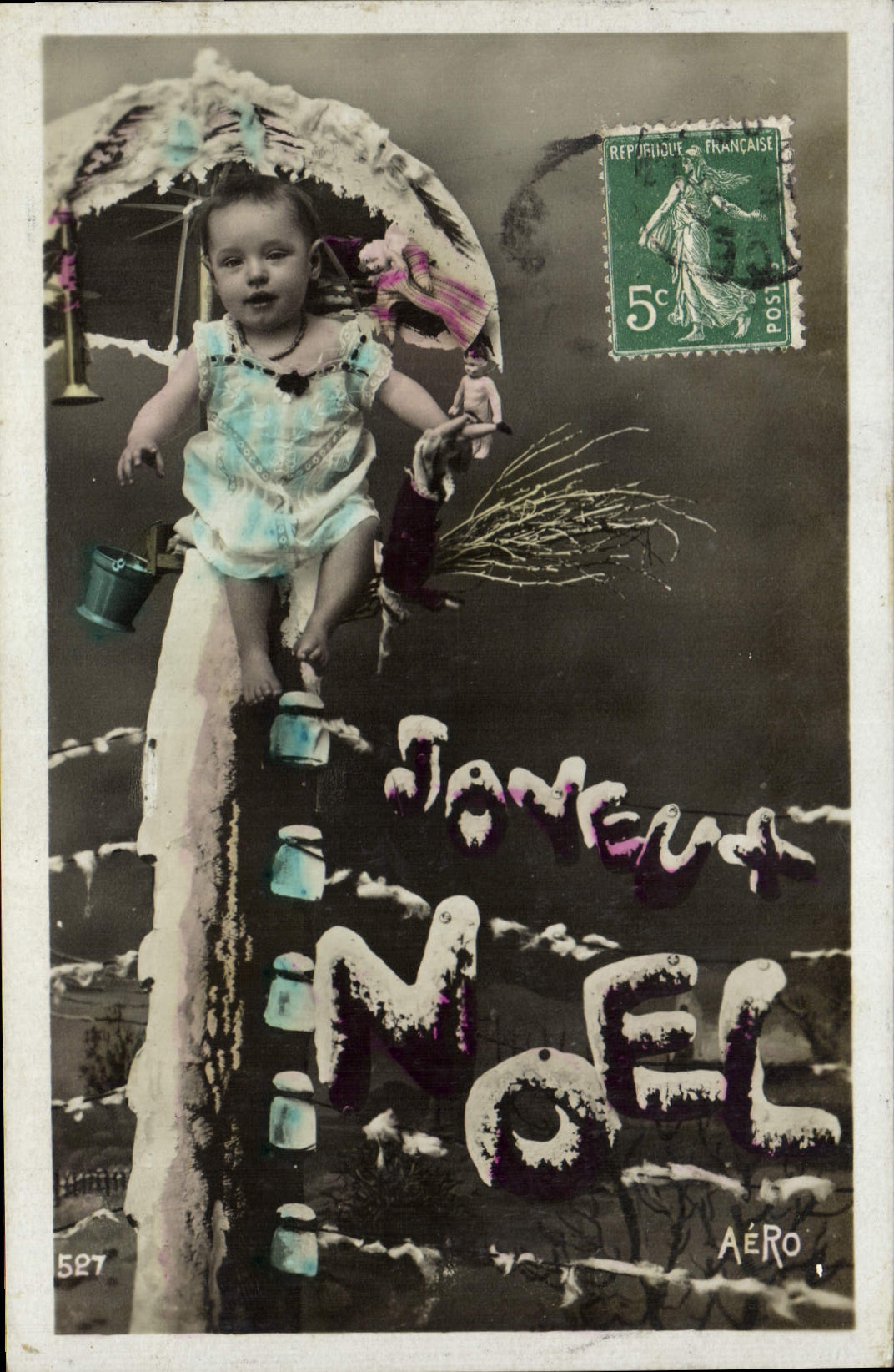 CPA Fantaisie Enfants Poupee  Joyeux Noel 