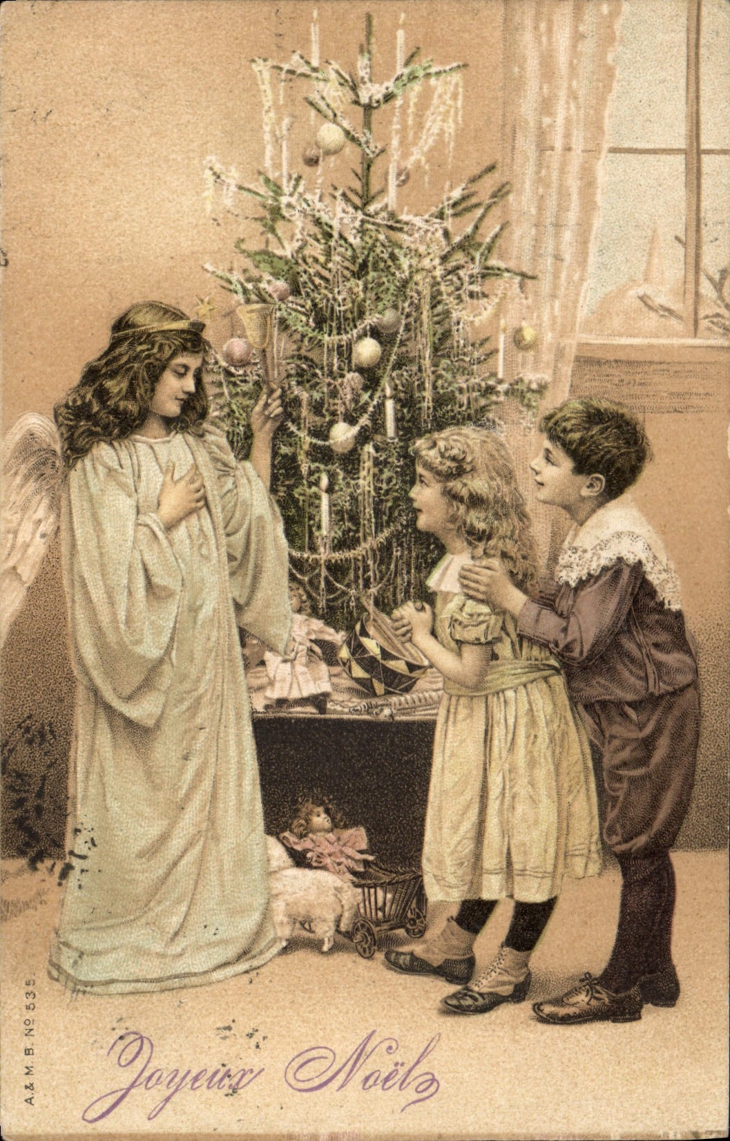 CPA Fantaisie Enfants Poupee  Joyeux Noel Ange 