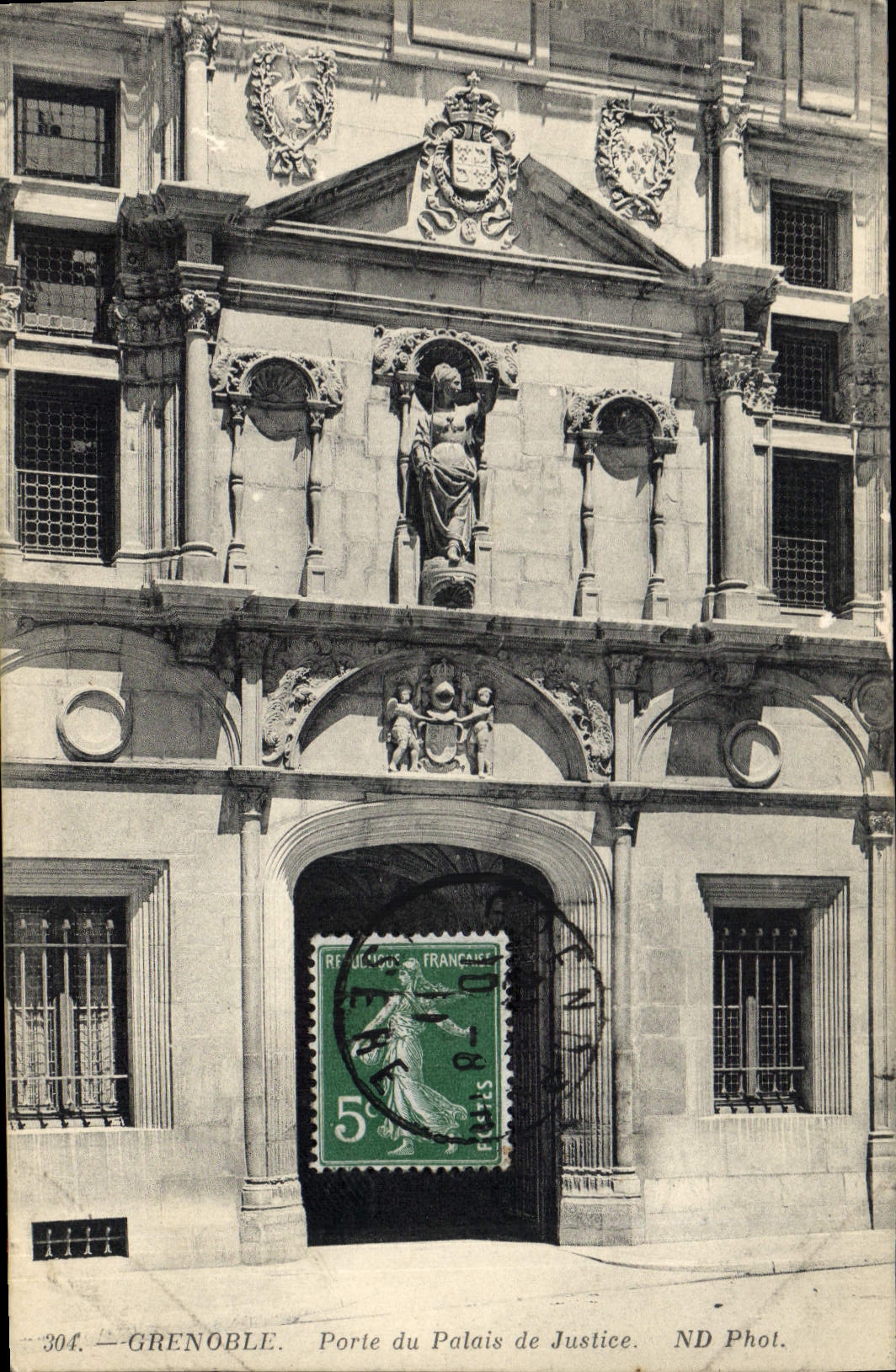 CPA Grenoble Porte du Palais de Justice 