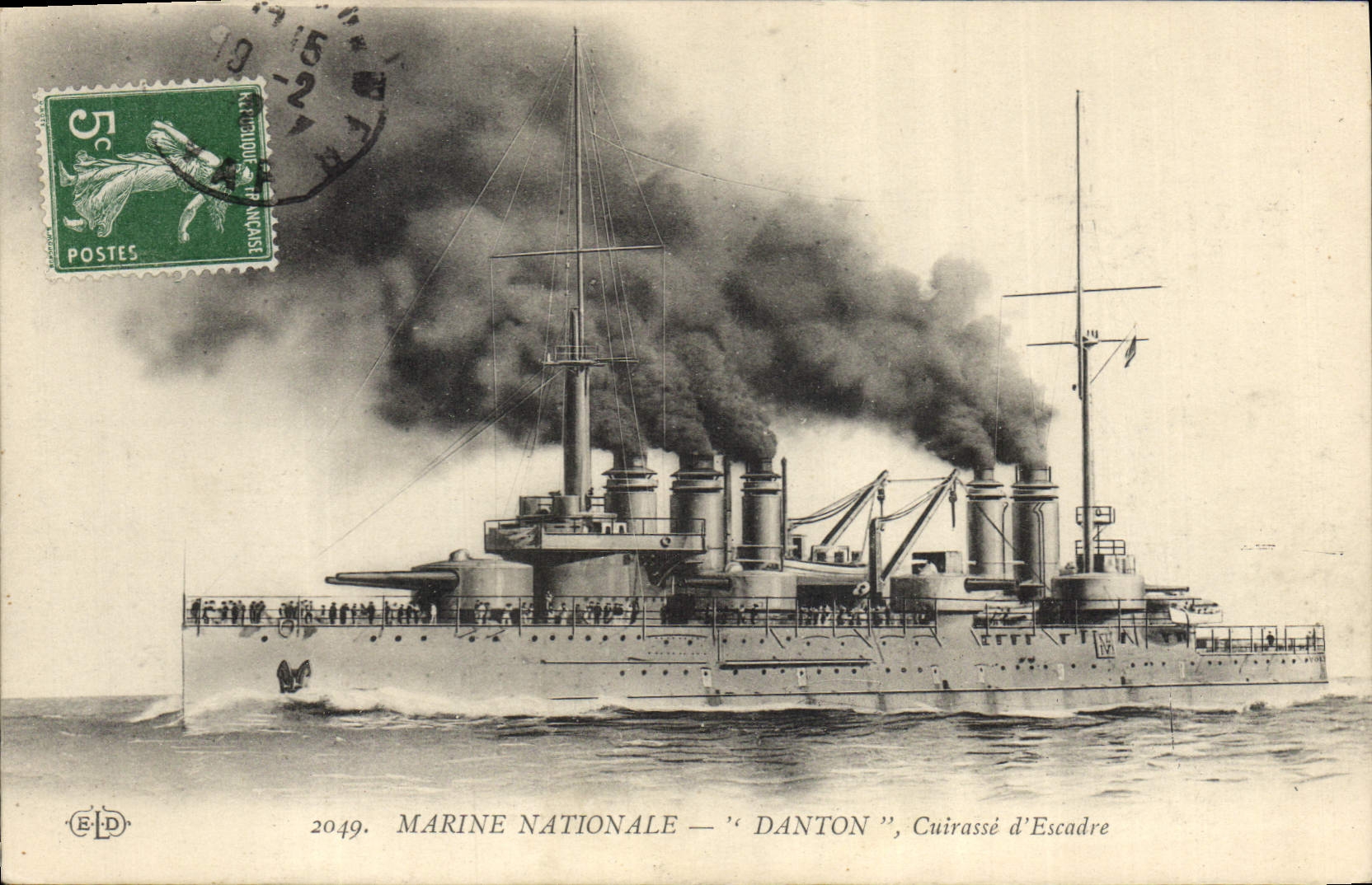 CPA Bateau de guerre Marine Nationale Danton Cuirasse D'Escadre 