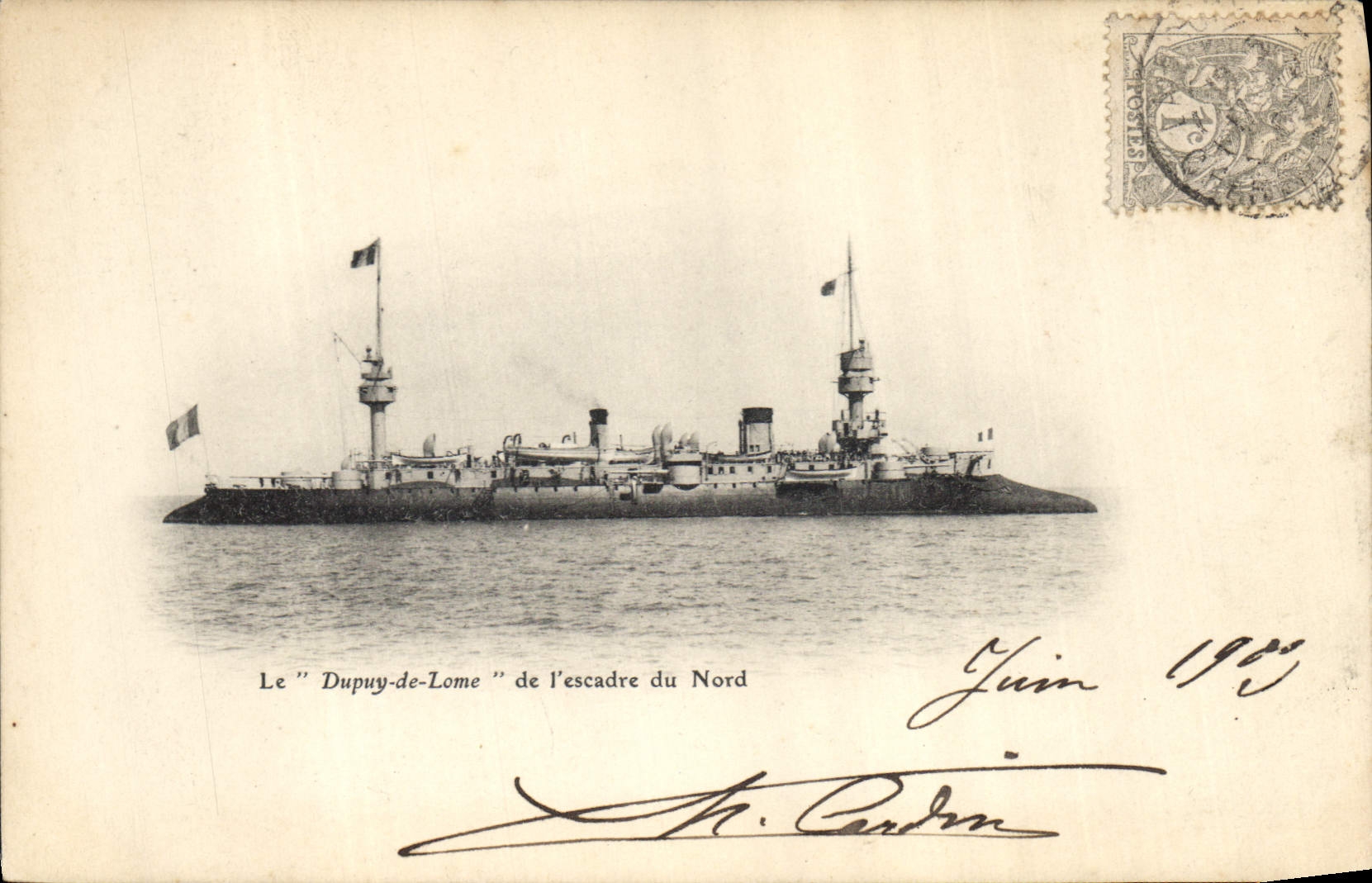 CPA Bateau de guerre Le Dupuy de Lome de l'escadre du Nord 