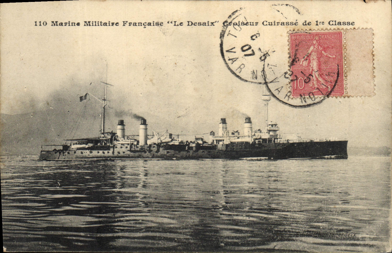 CPA Bateau de guerre Marine Militaire Francaise Le Desaix Croiseur Cuirasse de premier Classe 