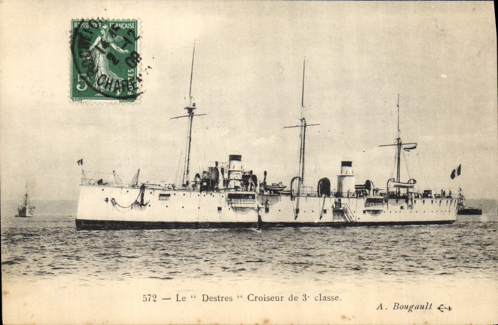 CPA Bateau de guerre Le Destres Croiseur de troisieme classe 