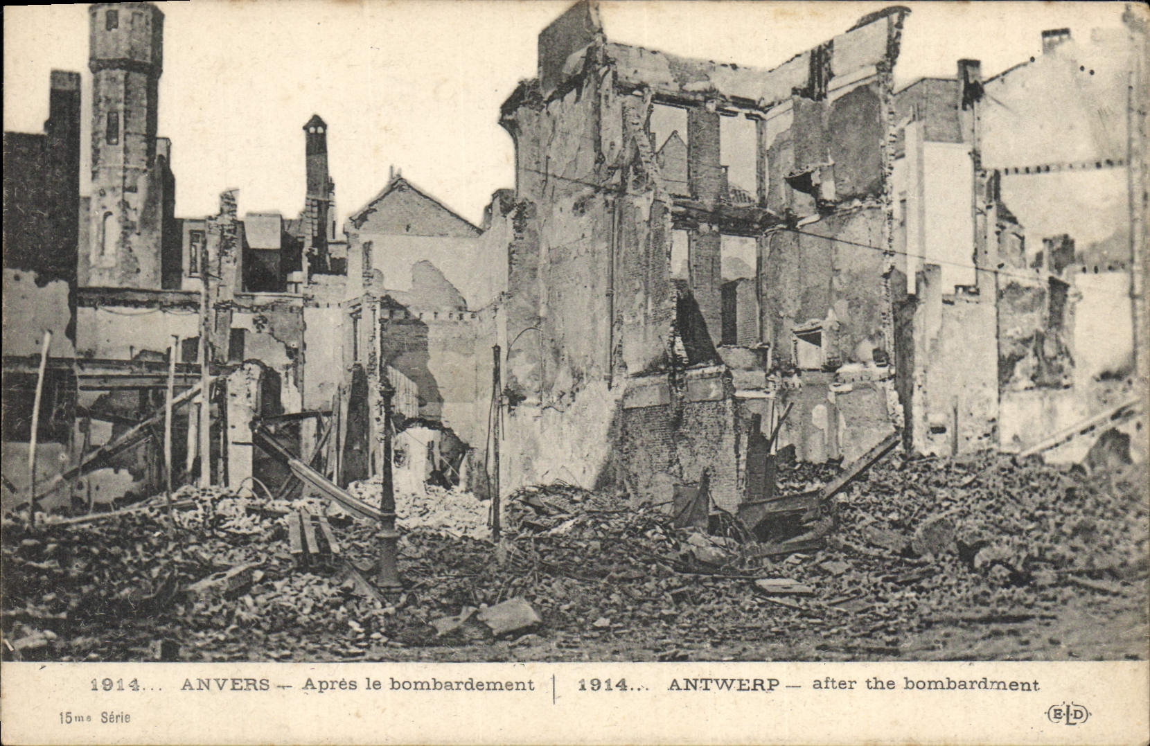 CPA Militaria Anvers Apres le bombardement 