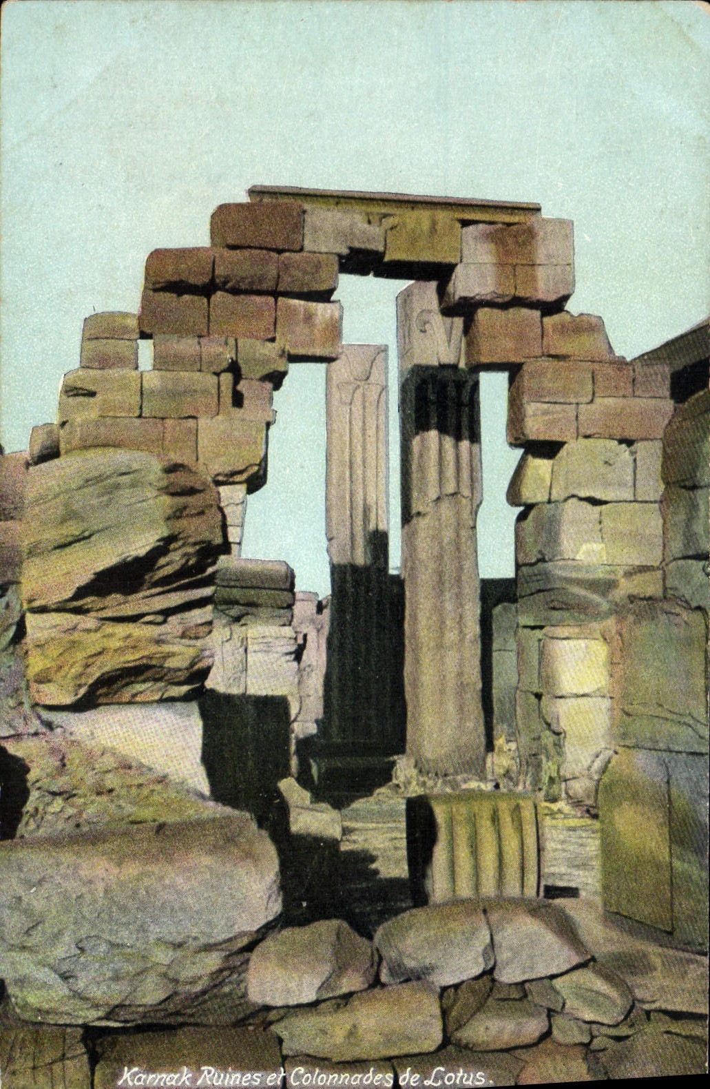 CPA Egypte Egypt Karnak Ruines et Colonnades de Lotus