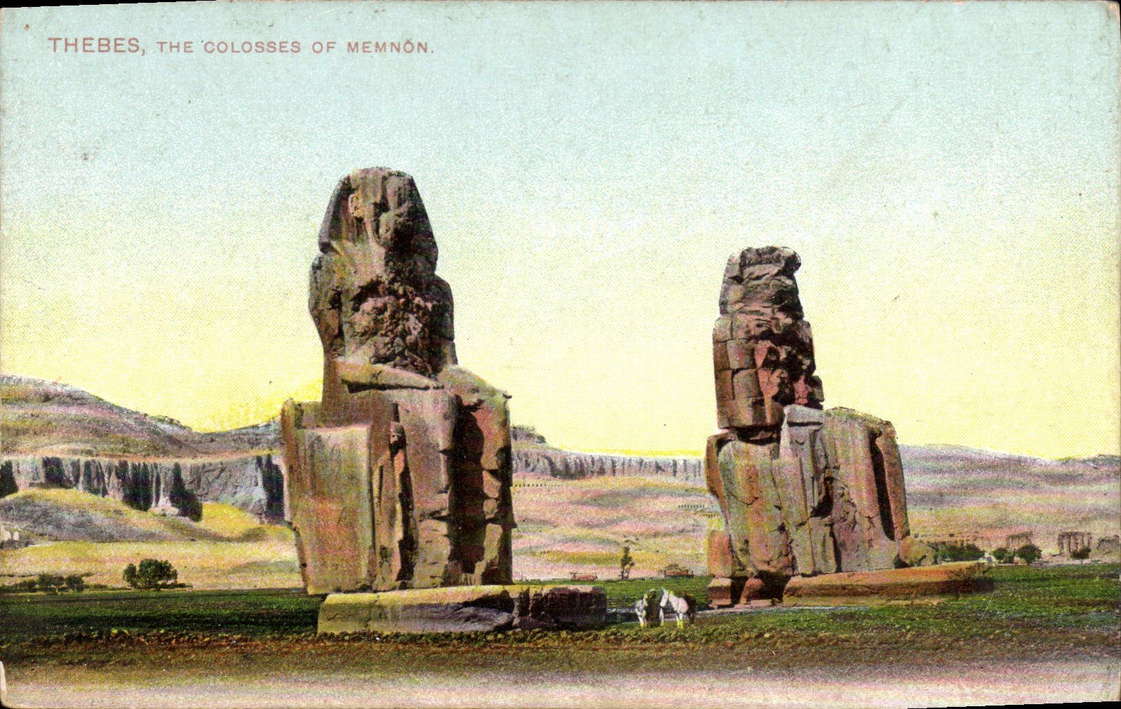 CPA Egypte Egypt Thebes les colosses de Memnon