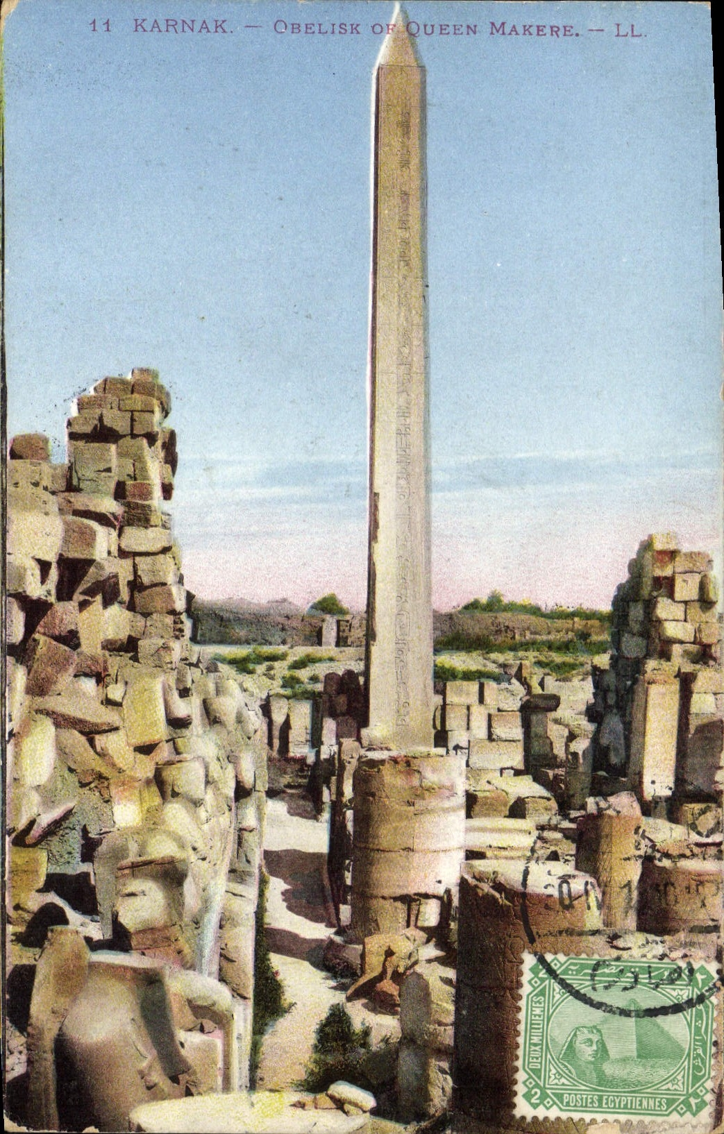 CPA Egypte Egypt Karnak Obelisque de la reine Makere