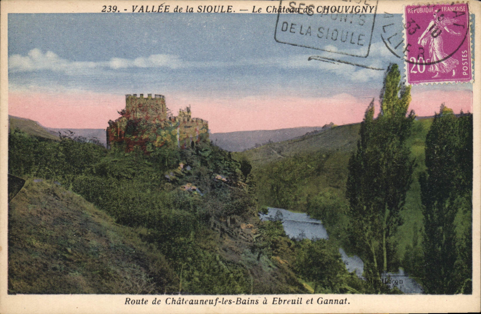 CPA Route de Chateauneuf les Bains a Ebreuil et Gannat