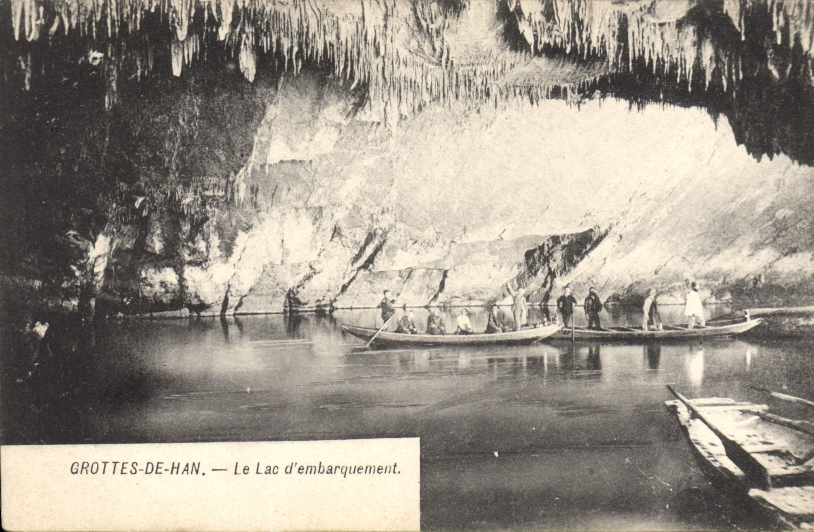 CPA Grottes de han Le lac d'embarquement