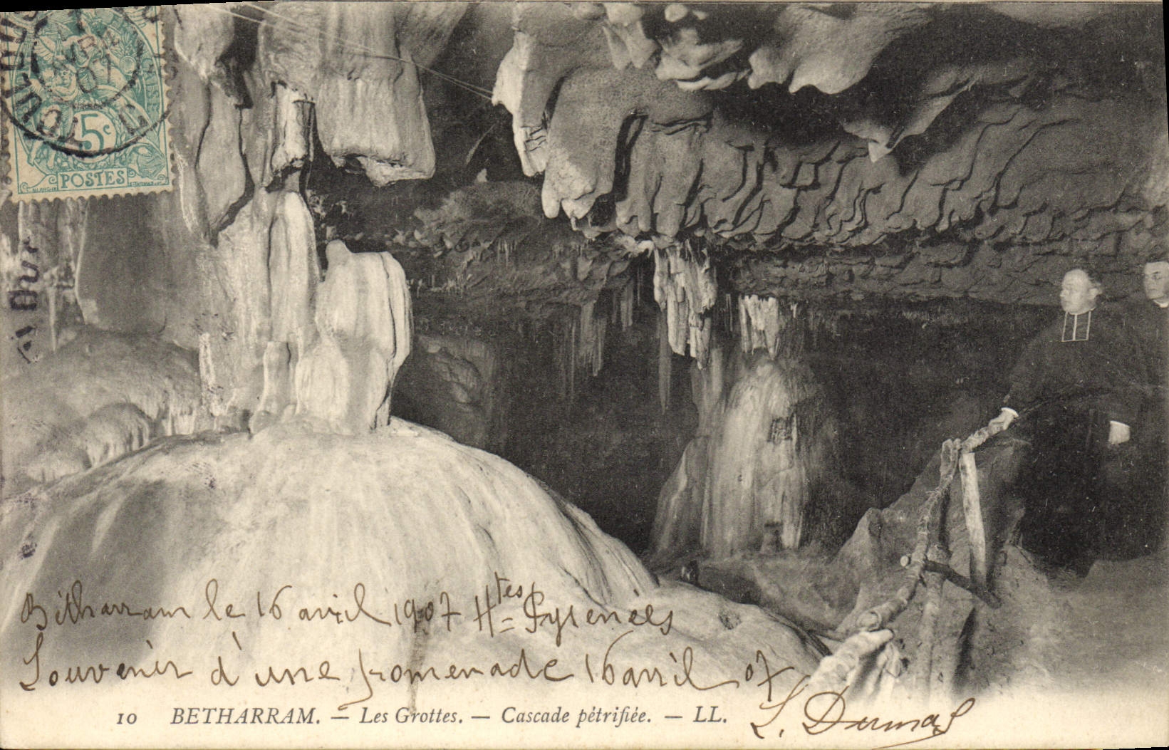 CPA Betharram les grottes Cascade petrifiee