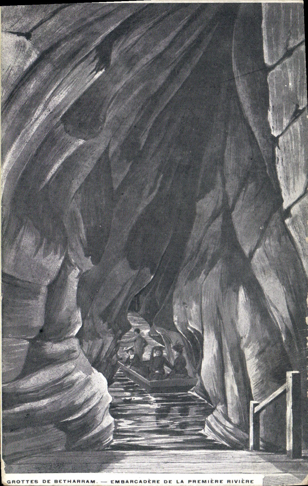 CPA Grottes de Betharram embarcadere de la premiere riviere
