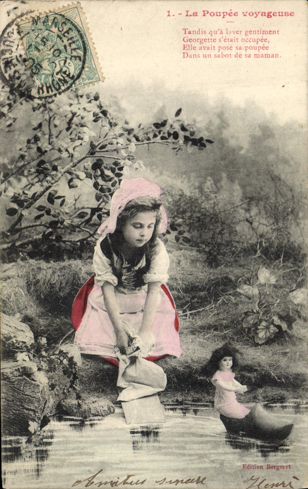 CPA Poupee La Poupee voyageuse 
