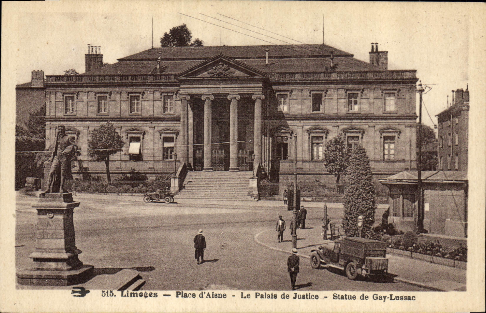 CPA Limoges Le Palais de Justice Statue de Gay Lussac 