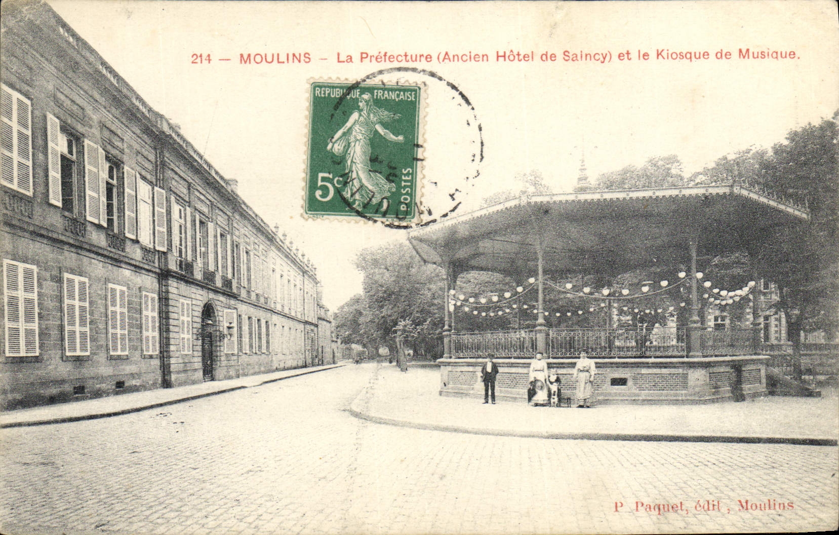 CPA Prefecture Ancien hotel de Saincy et le kiosque a musique Moulins