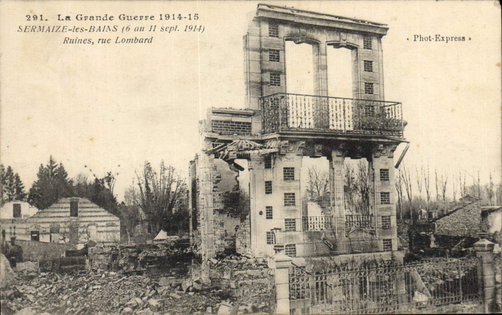 CPA Militaria Sermaize les Bains Ruines Rue Lombard