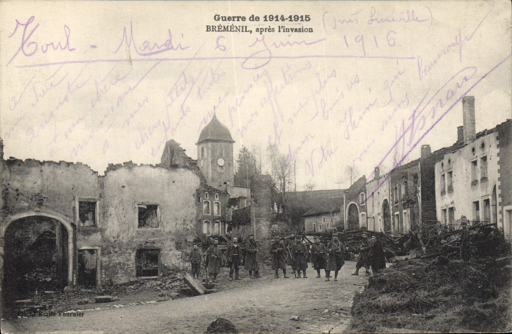 CPA Militaria Bremenil apres l'invasion