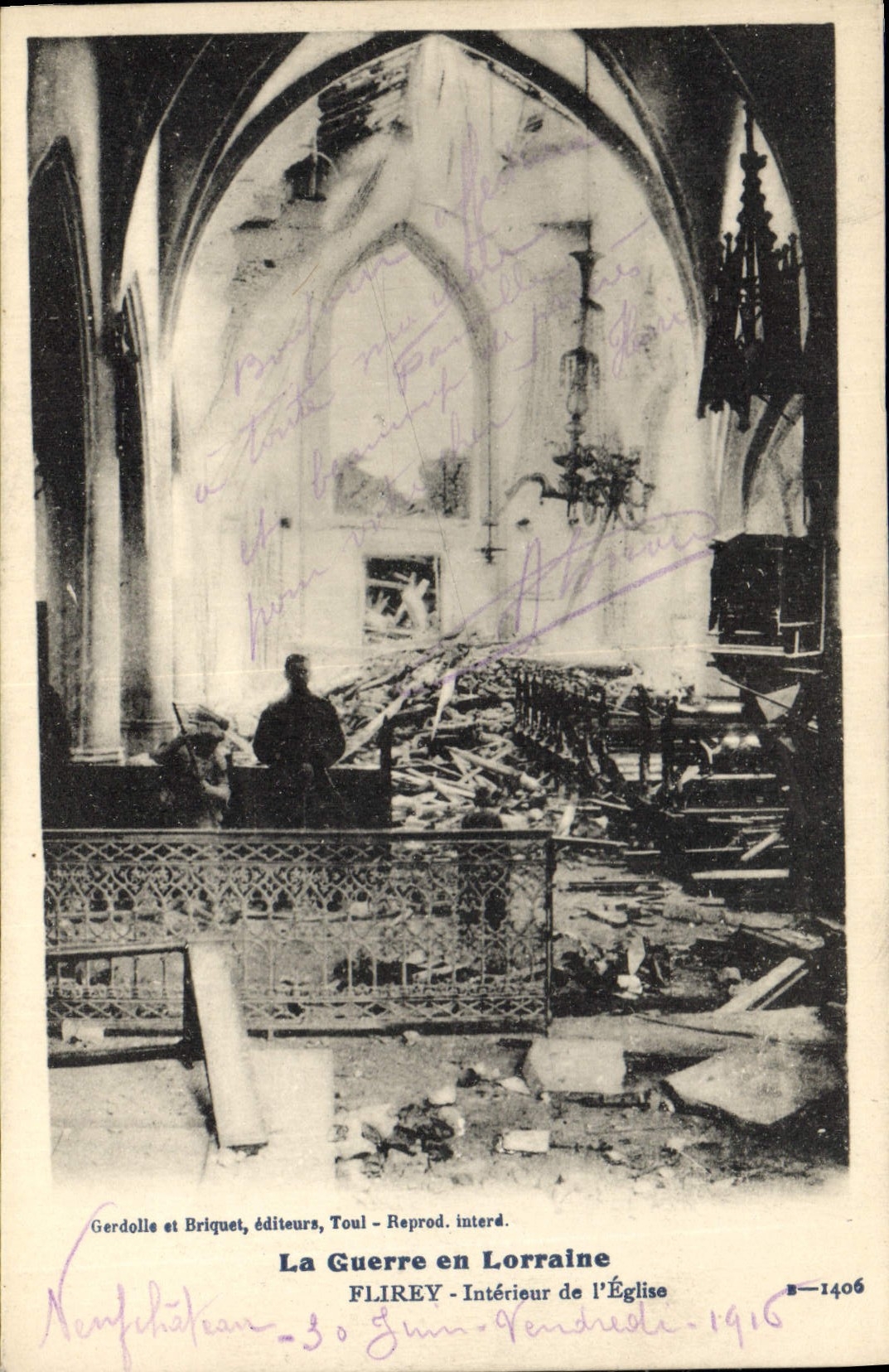CPA Militaria Flirey Interieur de l'eglise
