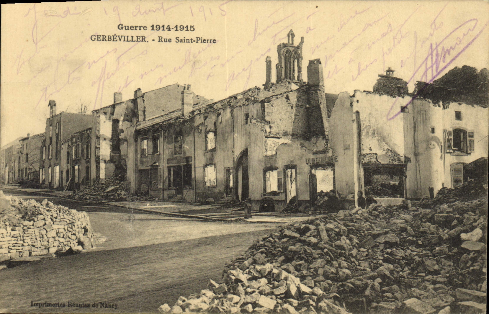 CPA Militaria Gerbeviller Rue Saint Pierre
