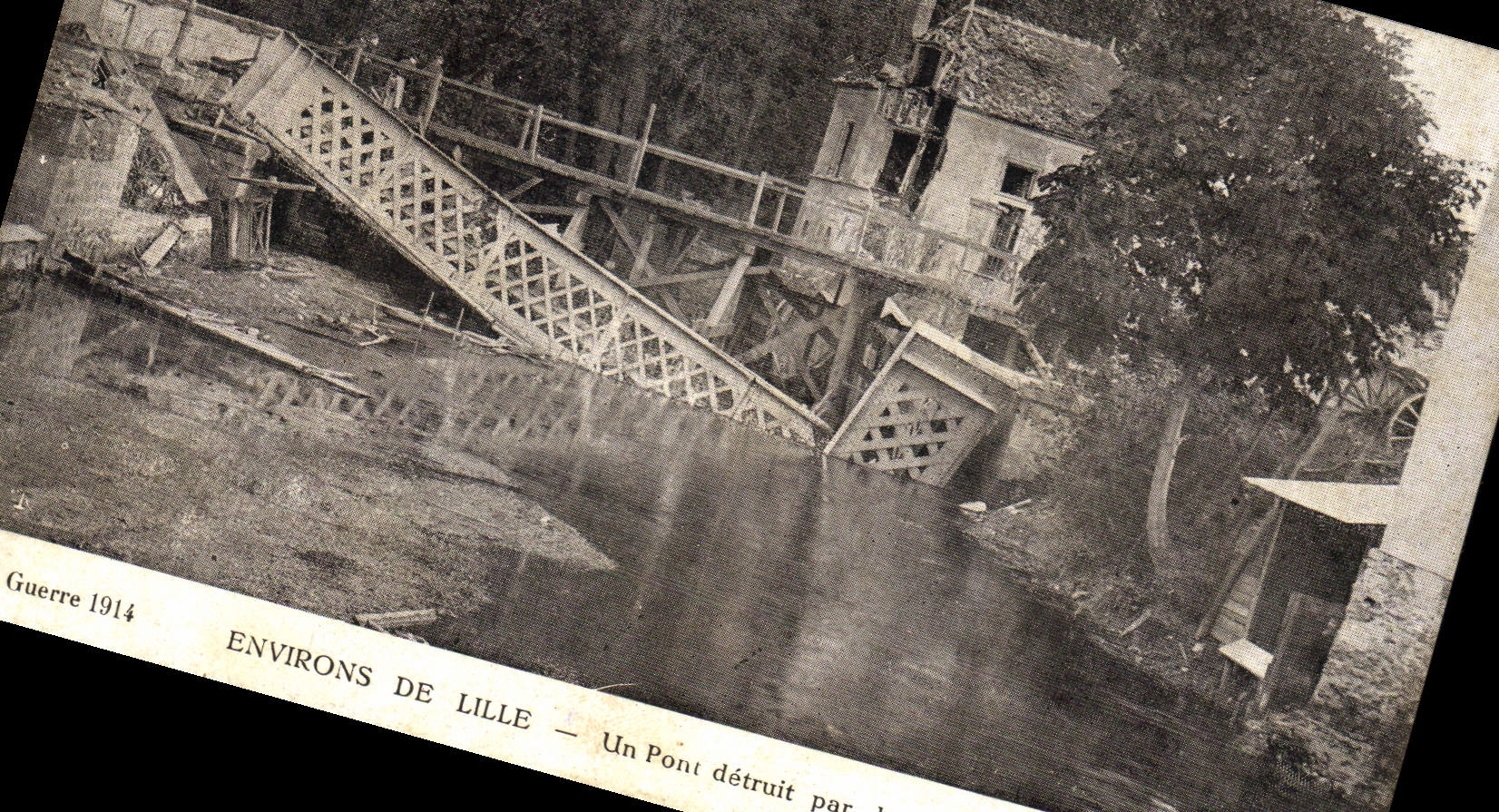 CPA Militaria Environs de lille Un pon detruit par les Allemands