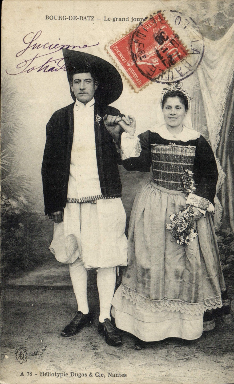 CPA Folklore Bourg de Batz Le grand jour Mariage