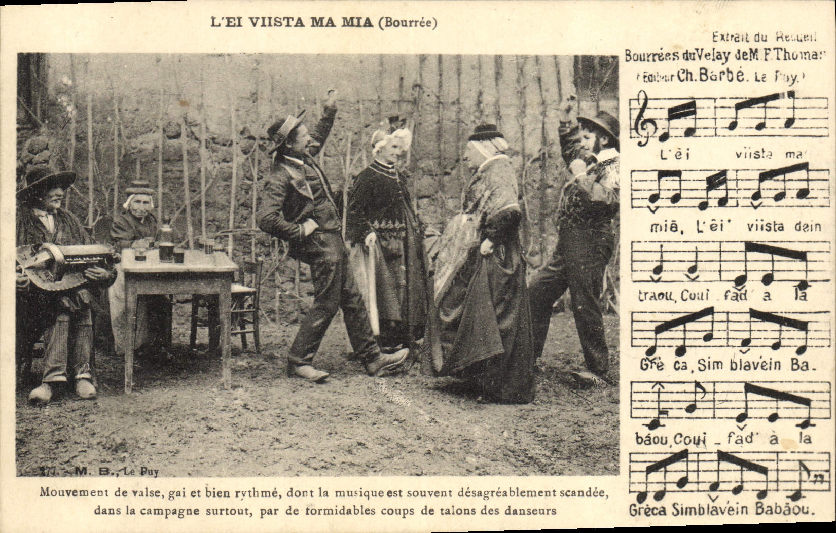 CPA Folklore Auvergne La bourree