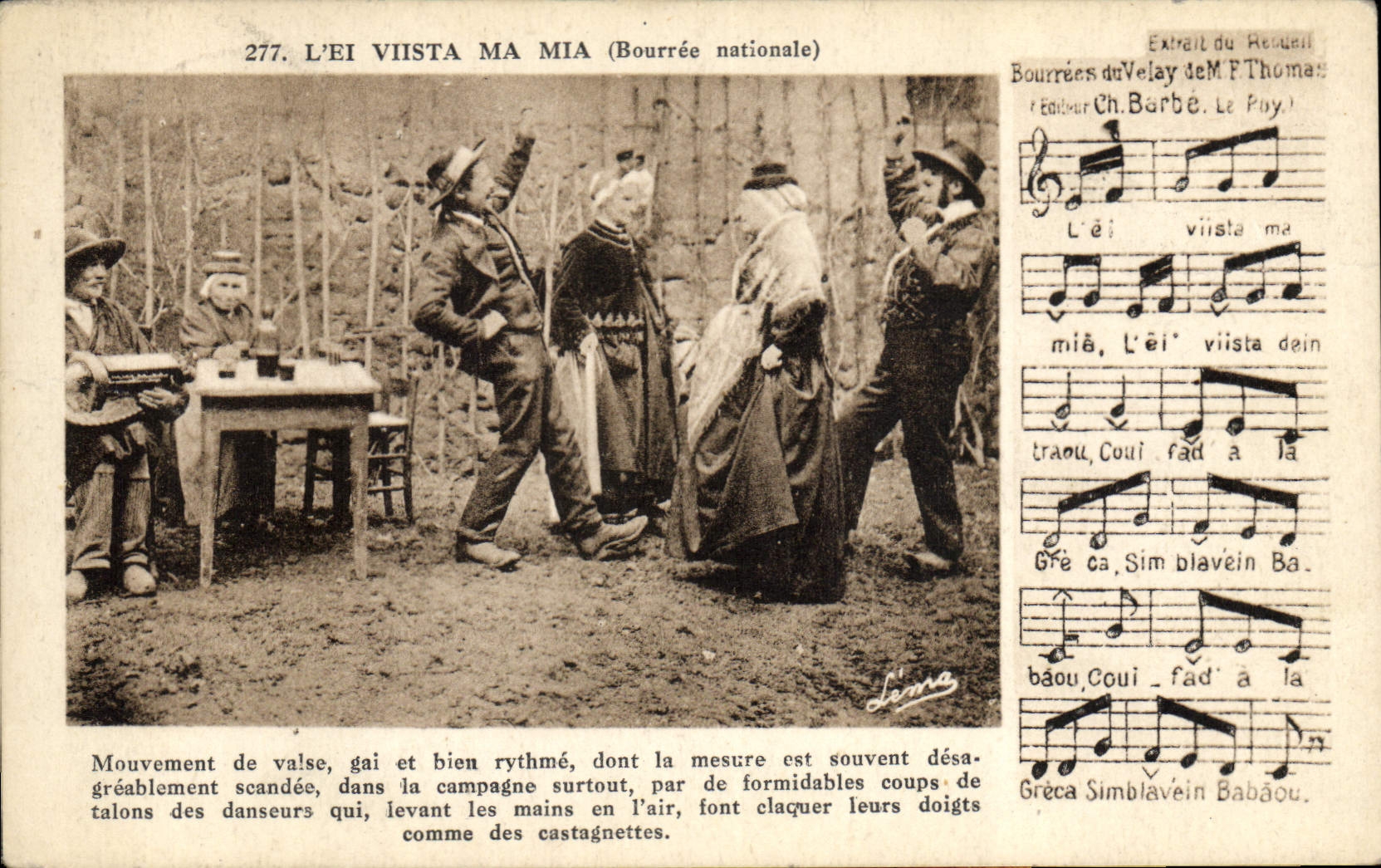 CPA Folklore Auvergne La bourree