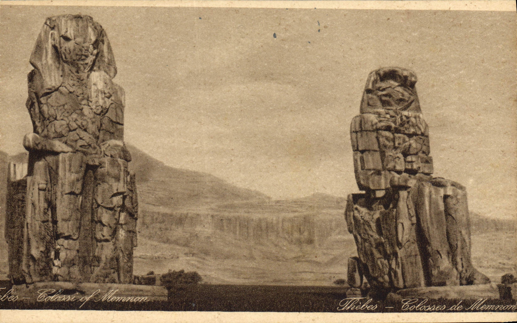 CPA Egypt Egypte Thebes Colossi of Memnon