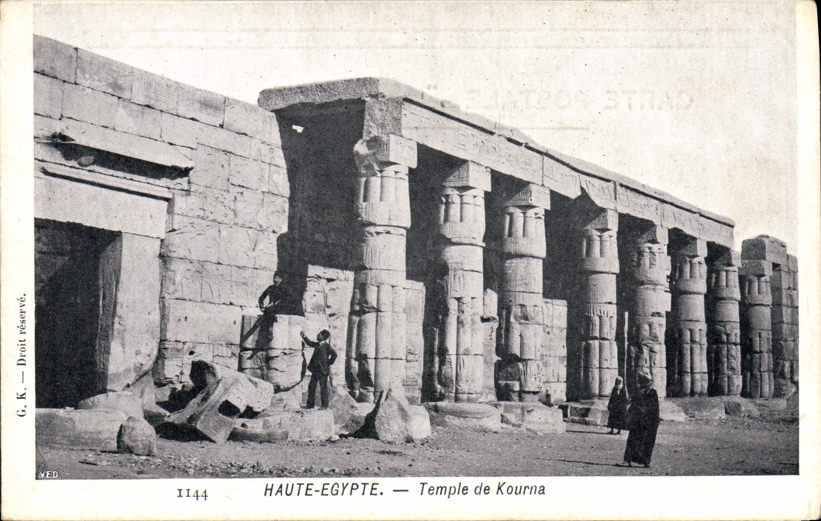 CPA Egypt Egypte temple de Kourna