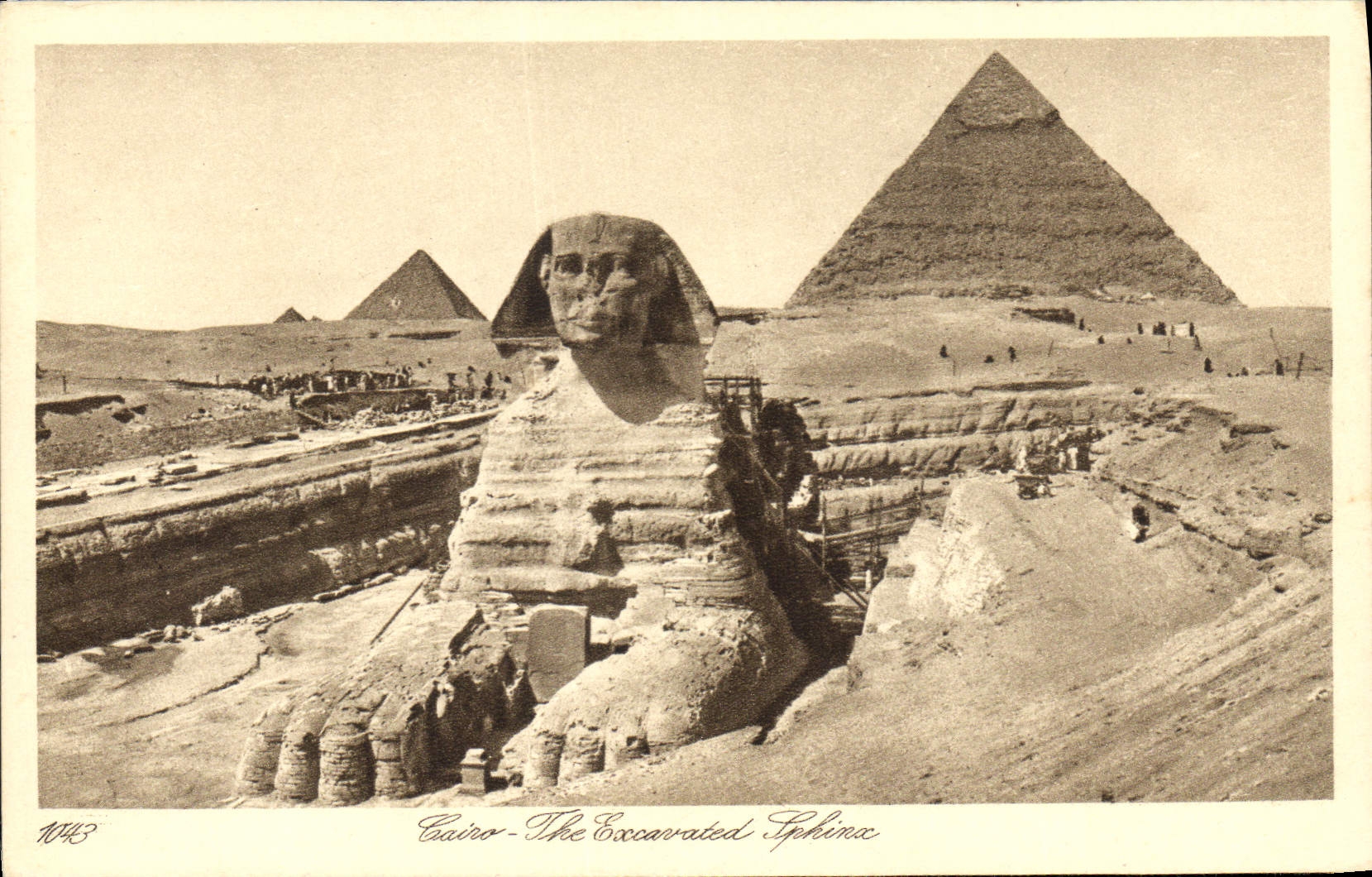 CPA Egypt Egypte Cairo The excavated sphinx