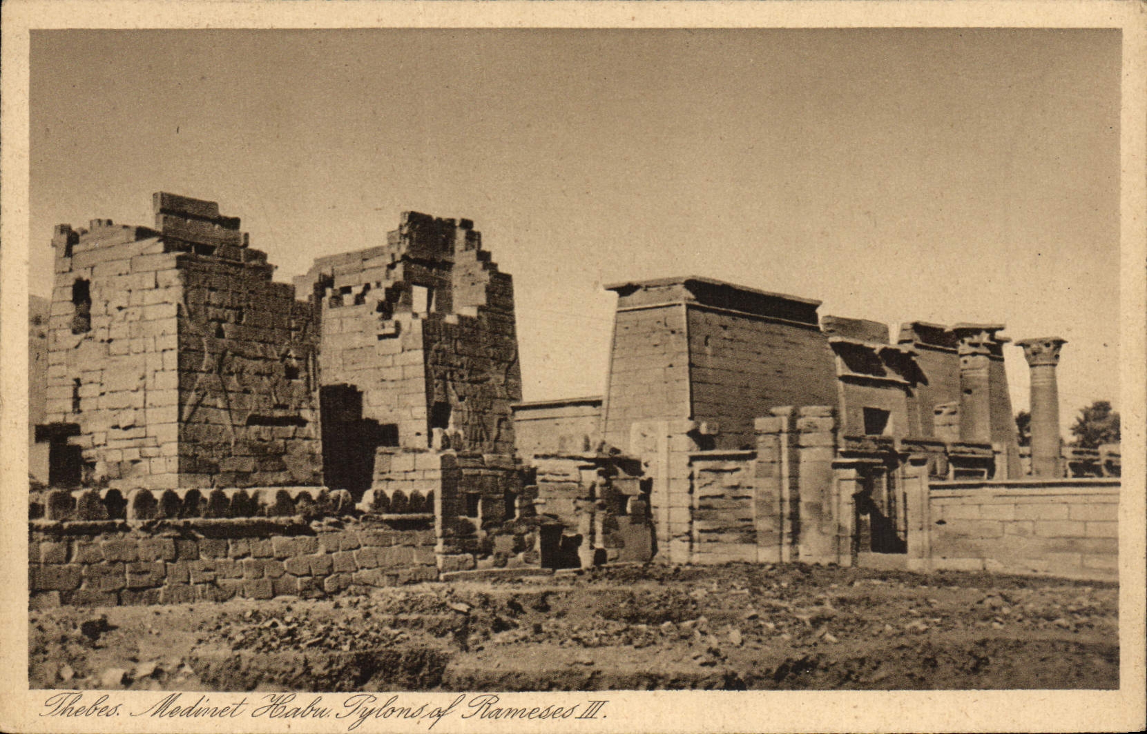 CPA Egypt Egypte Thebes Medinet Rameses II