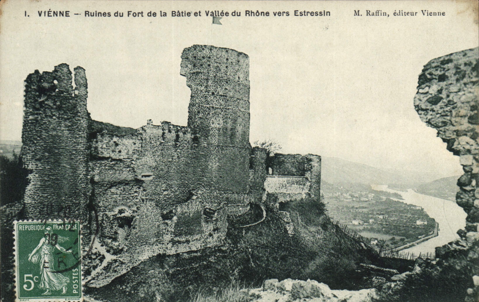 CPA Chateau Vienne Ruines du Fort de la Batie et Vallee du Rhone vers Estressin