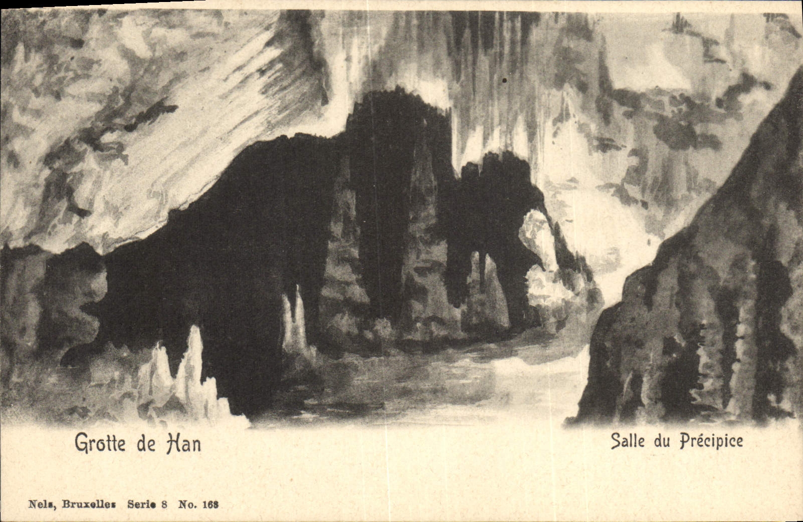 CPA Grotte Grottes de Han Salle du precipice