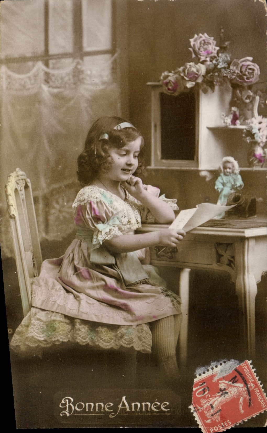 CPA Fantaisie Enfant Poupee Bonne annee