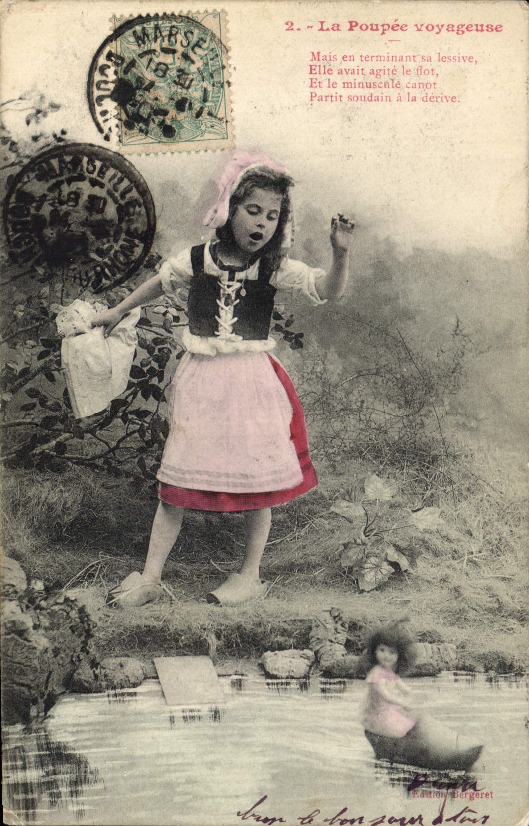 CPA Fantaisie Enfant La Poupee voyageuse