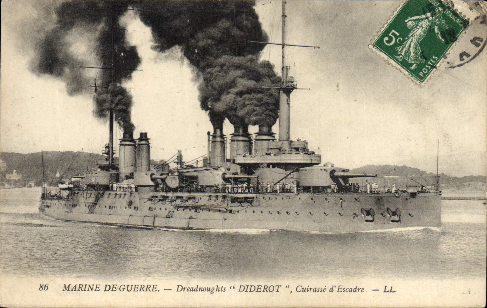 CPA Bateau de guerre Dreadnoughts Diderot Cuirasse d'escadre