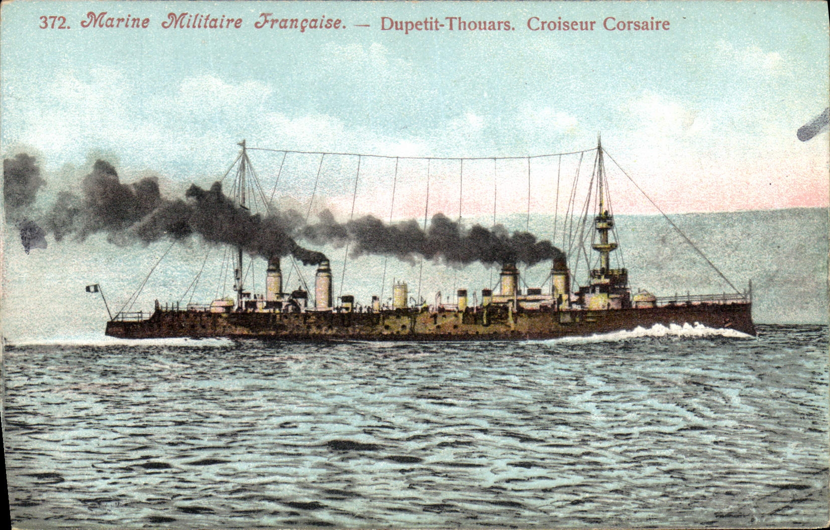 CPA Bateau de guerre Dupetit Thouars Croiseur Corsaire 