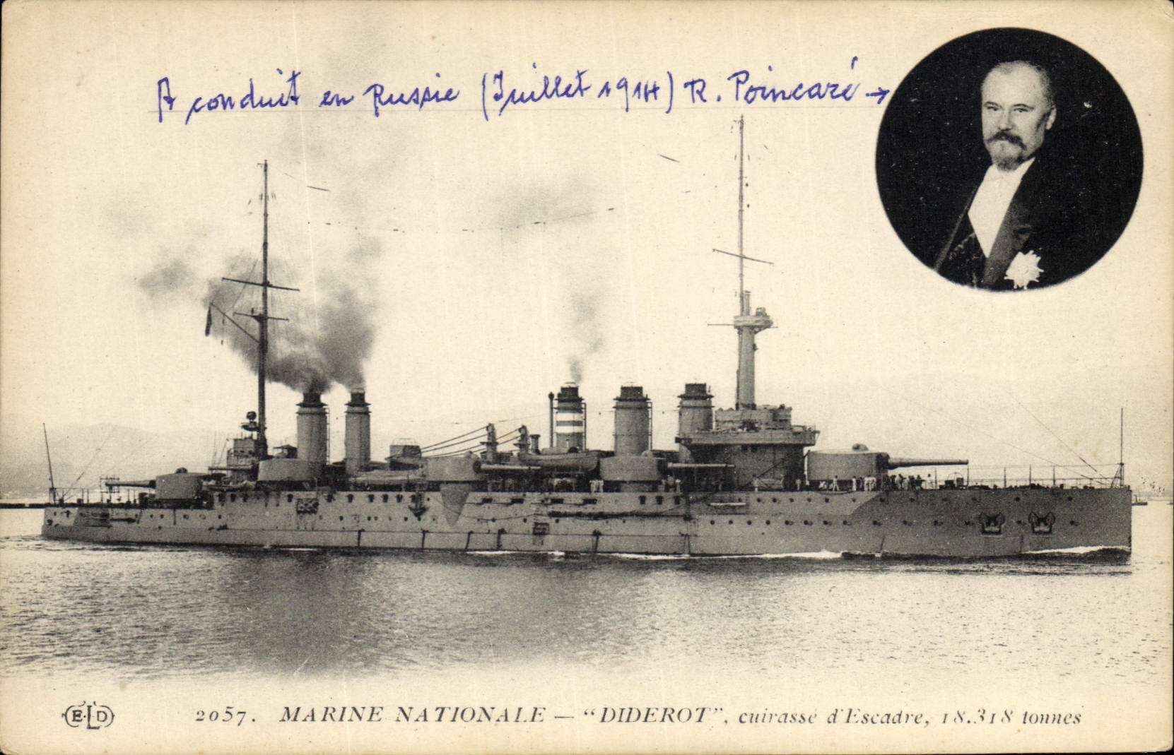 CPA Bateau de guerre Diderot Cuirasse d'escadre