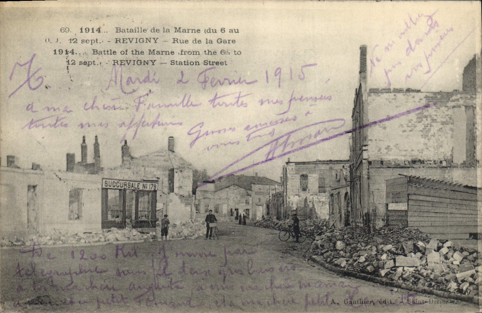 CPA Militaria Bataille de la Marne Revigny Rue de la Gare