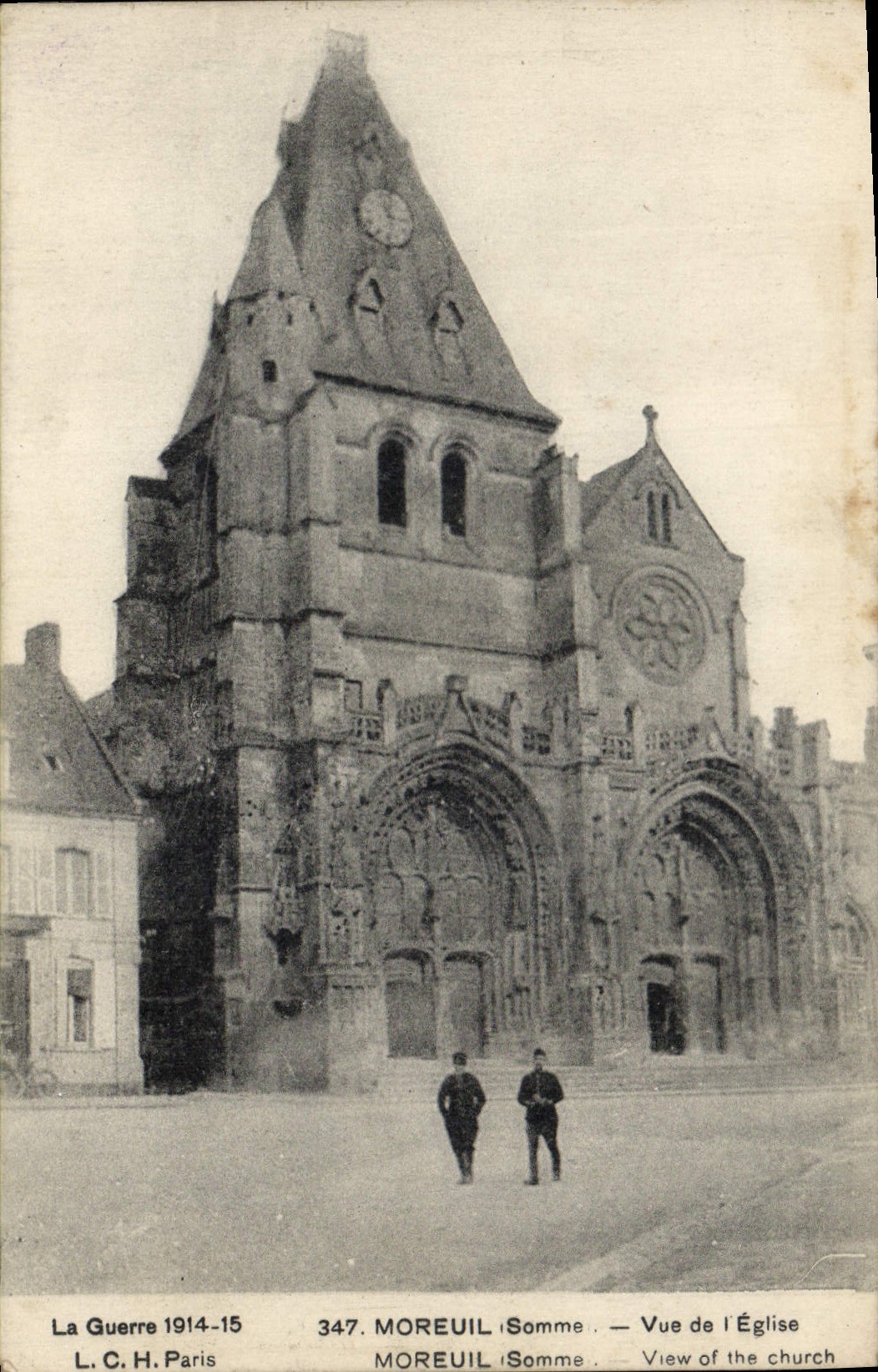 CPA Militaria Moreuil Vue de l'eglise