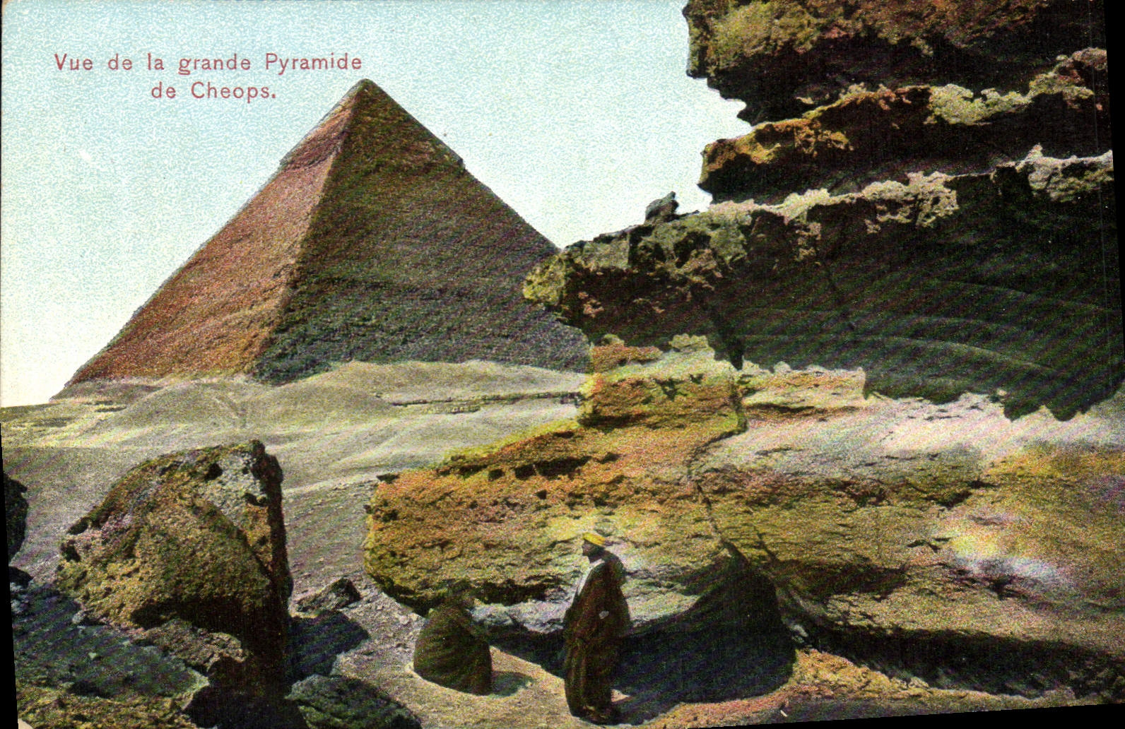 CPA Egypt Egypte Vue de la grande pyramide de Cheops