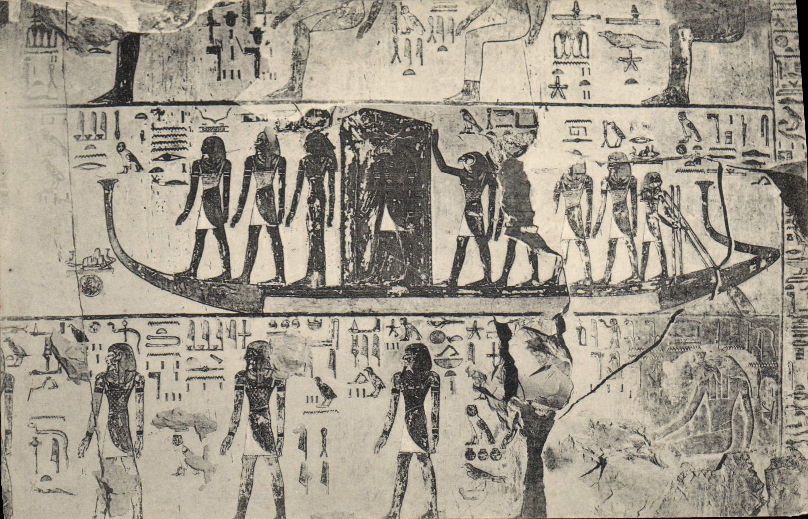 CPA Egypt Egypte Thebes Vallee des tombeaux des rois Peintures murales dans le tombeau de Seti