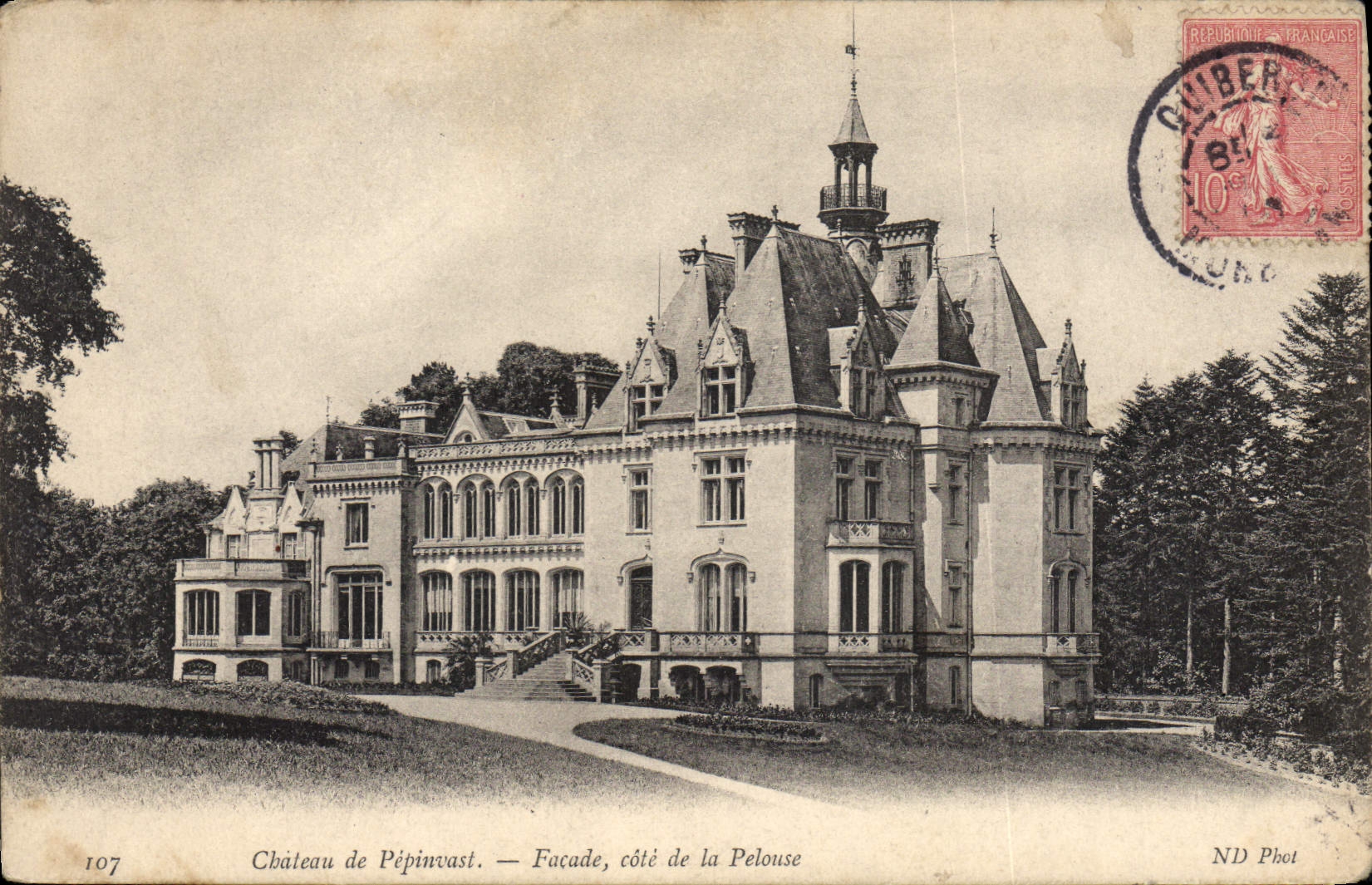 CPA Chateau de Pepinvast Facade Cote de la Pelouse