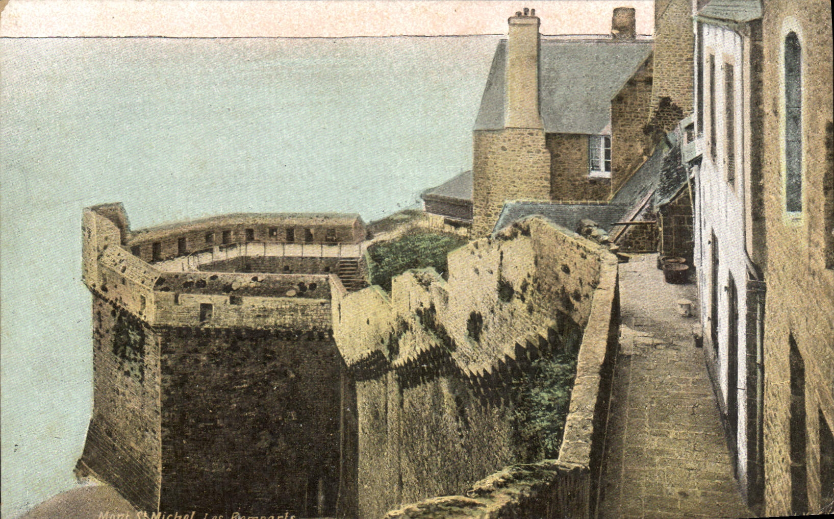 CPA Chateau Mont St Michel Les remparts