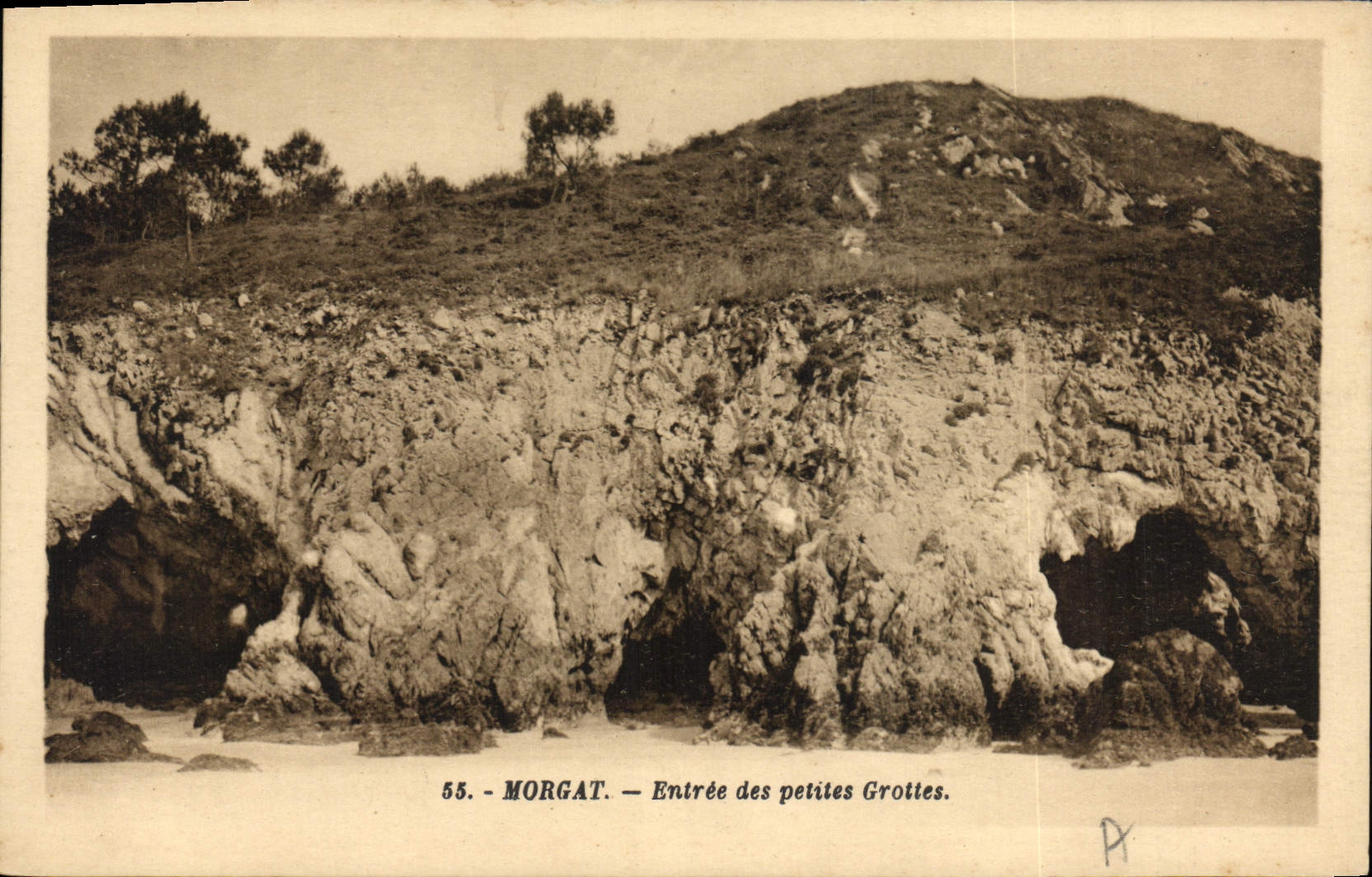 CPA Grotte Morgat Entree des petites Grottes 
