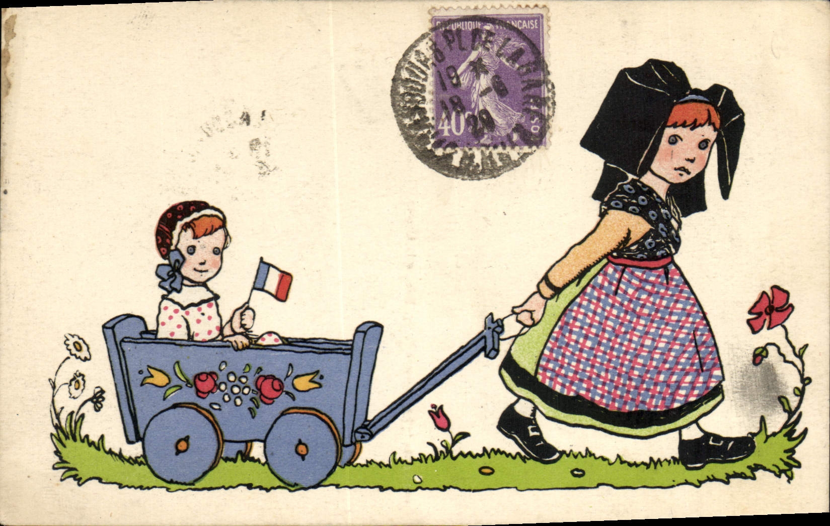 CPA Fantaisie Enfant Poupee Alsace