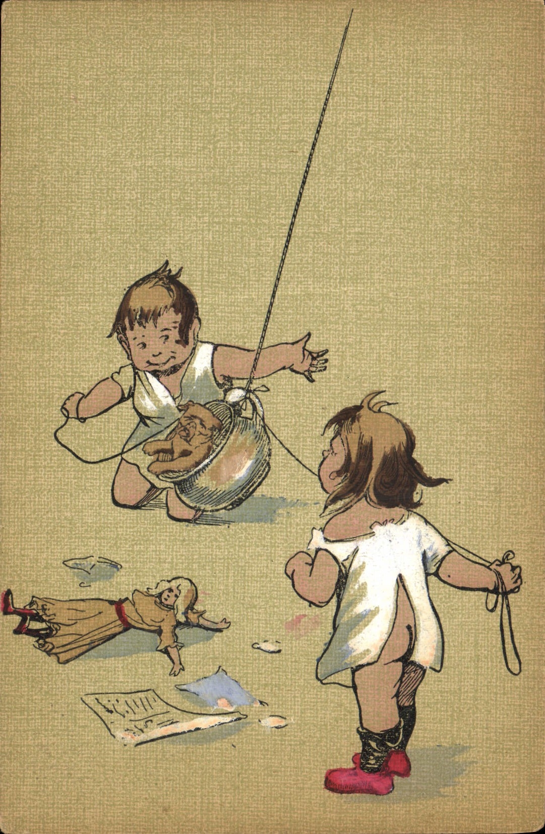 CPA Fantaisie Enfant Poupee 