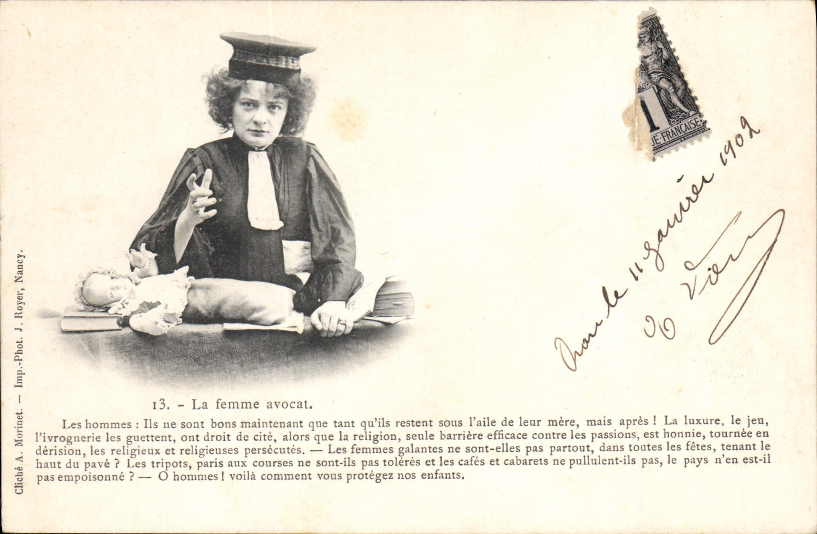 CPA Fantaisie Femme avocat Poupee