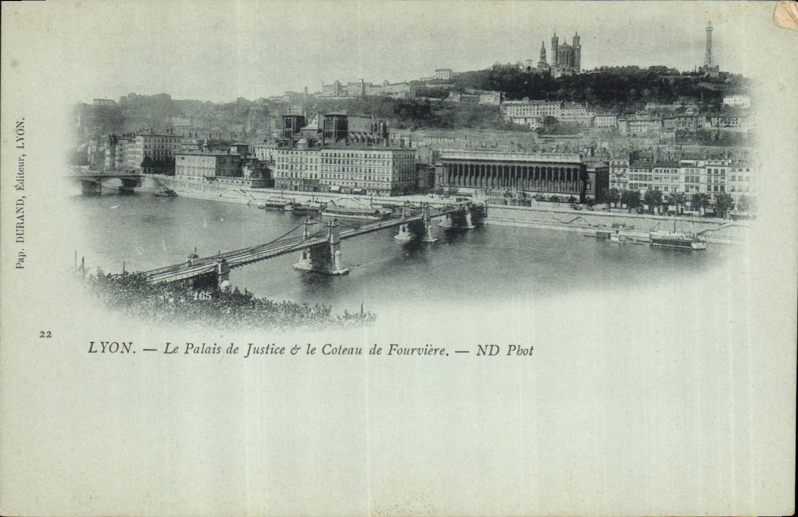 CPA Palais de justice et la colonne de Fourviere Lyon